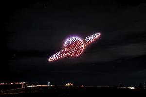 Drones make patterns in the sky