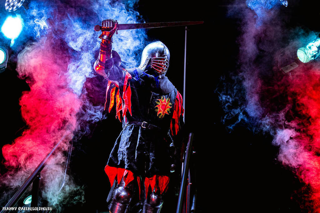 Fighter in real knight armor