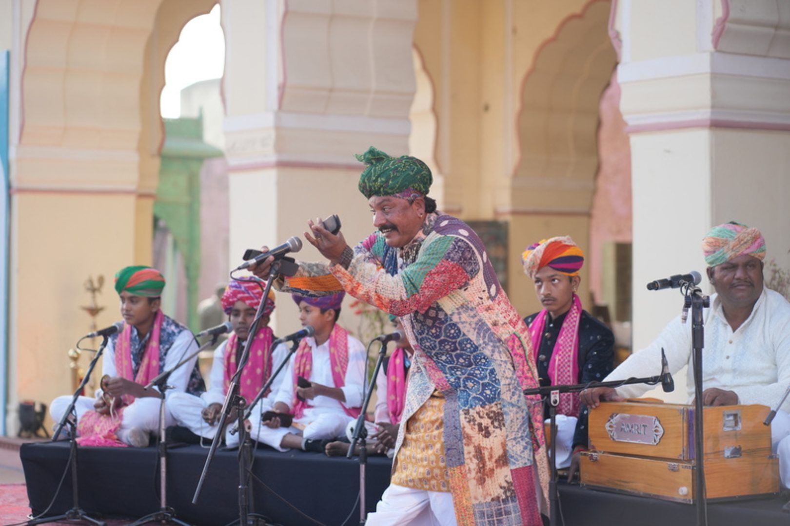 A colourful performance showcasing some of India's rich culture on stage