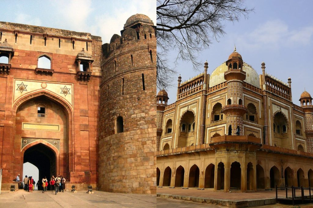 Purana Qila and two-side view of Safdarjung Tomb in New Delhi