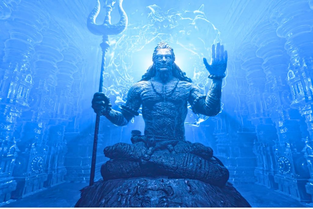 A graphic depicting Shiva surrounded by blue light, featured at Shiva Immersive