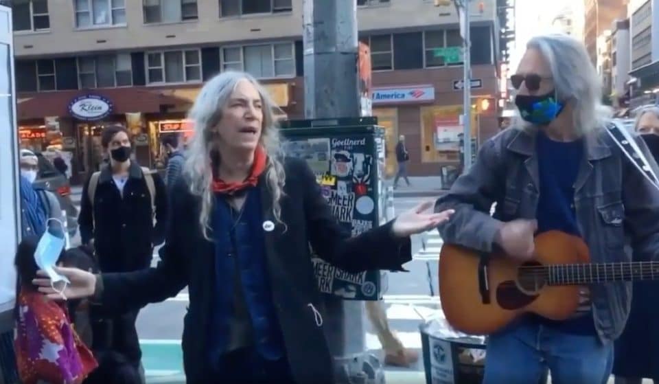 Patti Smith Performs ‘People Have The Power’ For NYC Voters On Sixth Ave