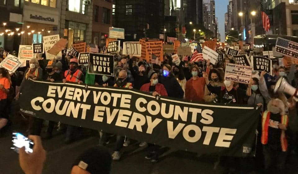 Hundreds Of New Yorkers March Down Fifth Ave To Demand That Every Election Vote Is Counted