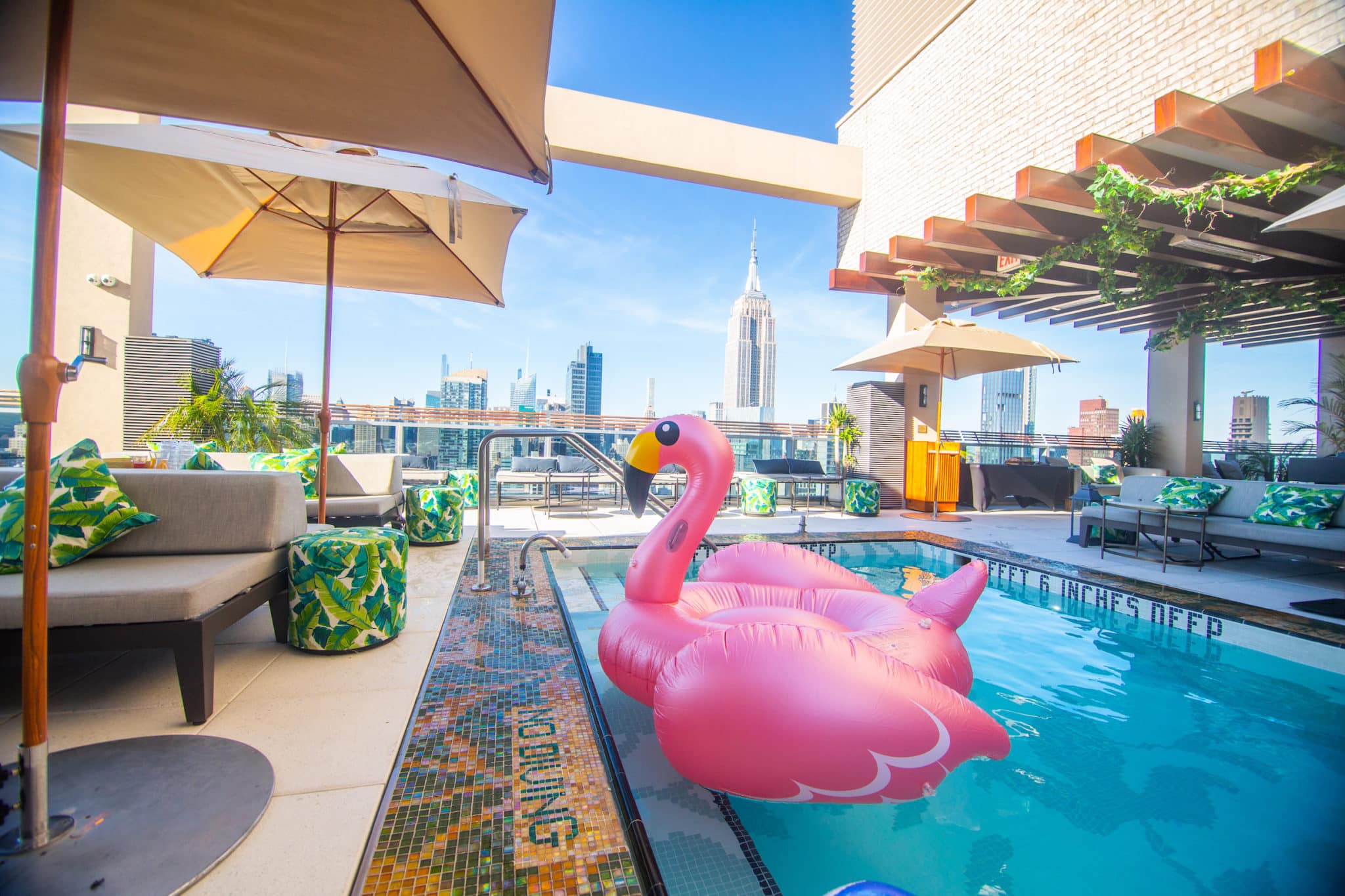 The swimming pool at Somewhere Nowhere in NYC.