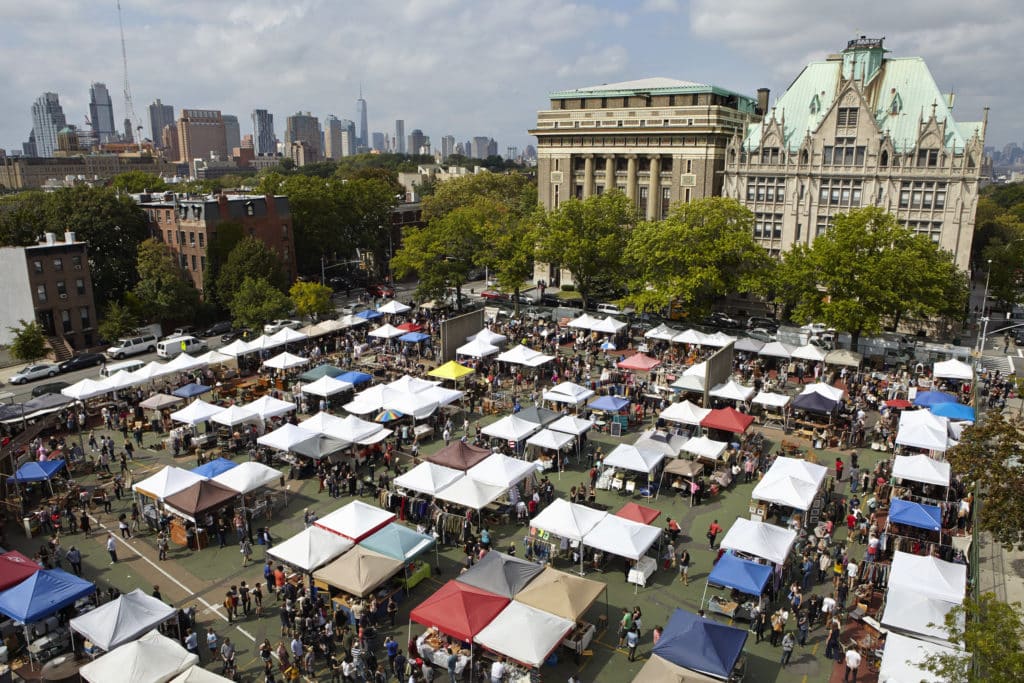 Foto dall’alto del Brooklyn Flea Market