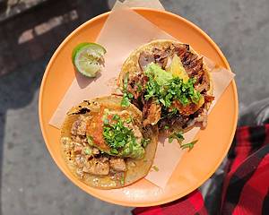 two tacos on a plate