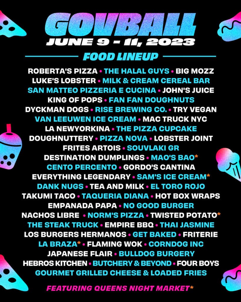 Governors Ball's Food Vendor Lineup Has Been Announced