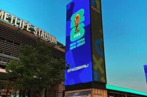 metlife stadium with nynj fifa world cup 2026 sign outside