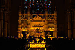 A sea of candles at St Ann and the Holy Trinity Church.