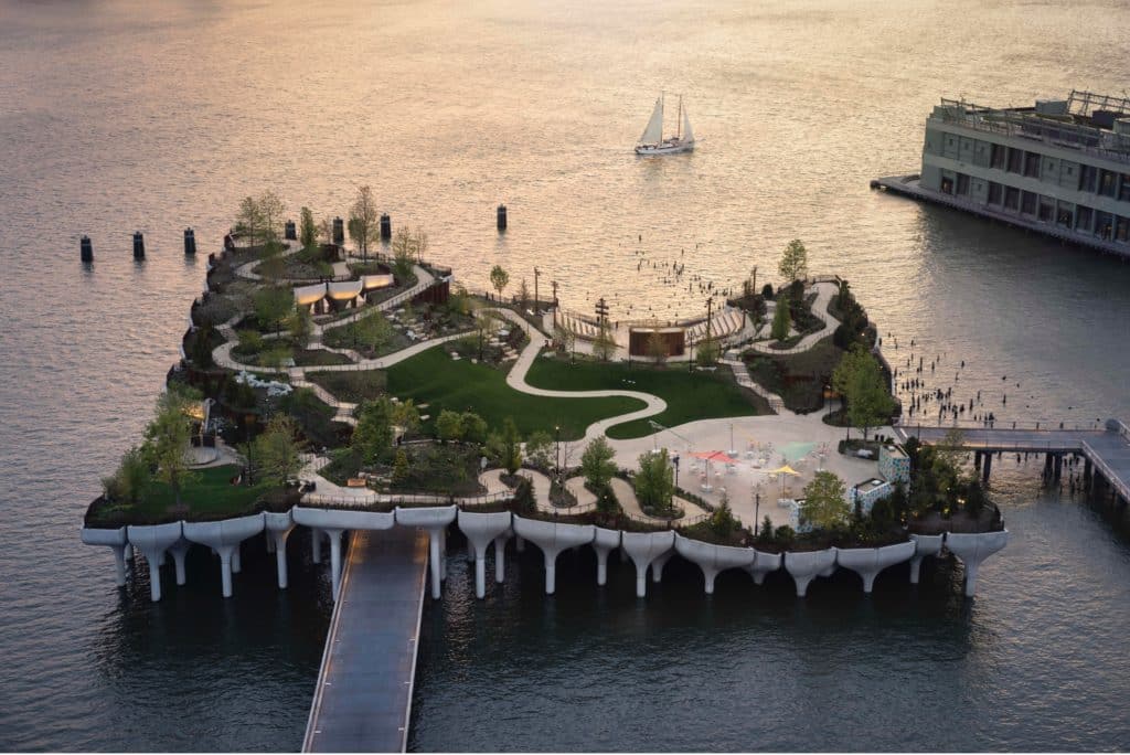 Aerial view of NYC's Little Island