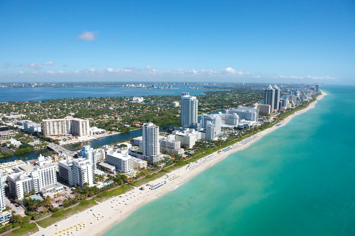 Aerial view of Miami Beach