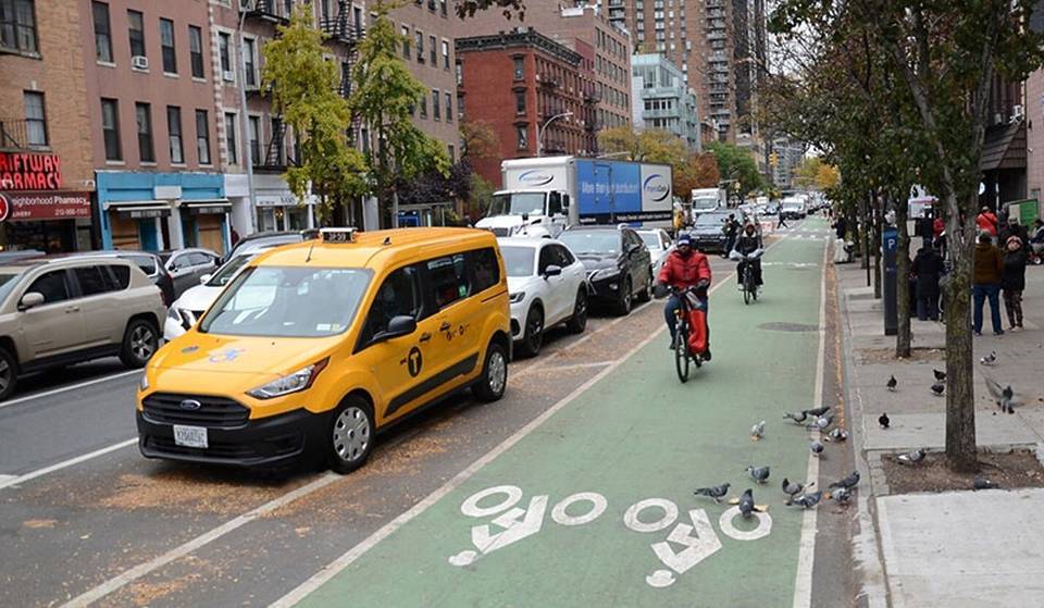 A 10-Foot Wide Bike Lane Is Underway On Manhattan’s 10th Avenue