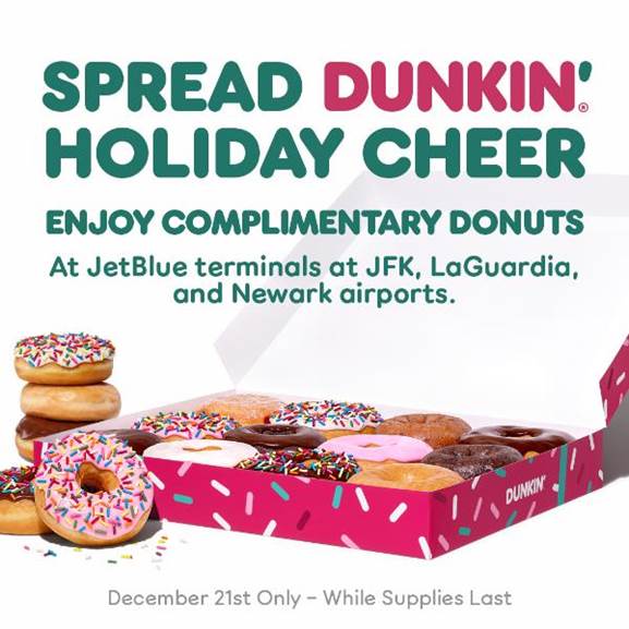 Dunkin' Will Give Away Free Donuts Tomorrow In NYC Airports