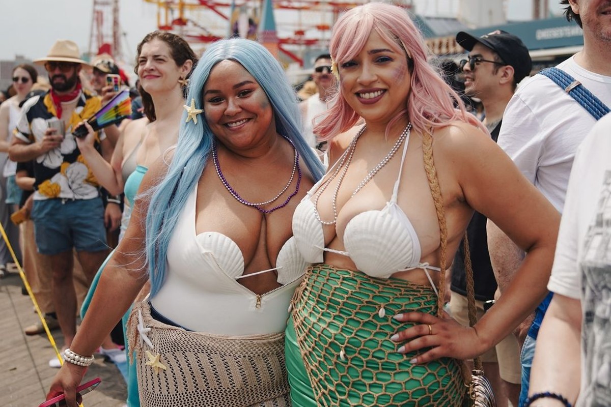 Two mermaids at the 2024 Coney Island Mermaid Parade