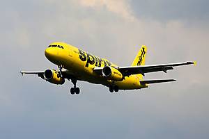 Spirit Airlines flight in air