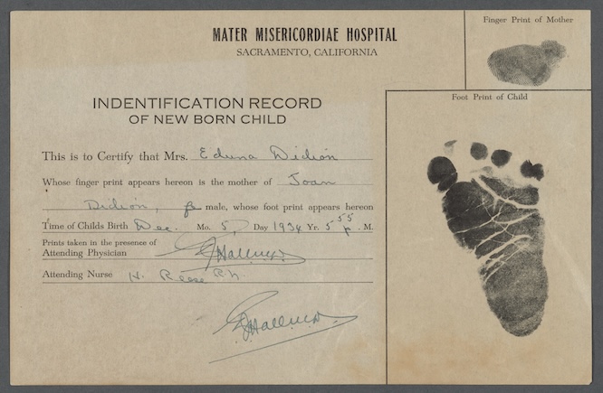 Joan Didion birth info