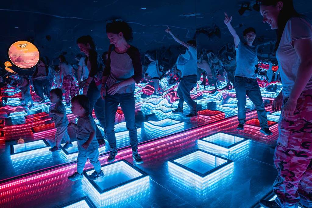 light-up musical tiles at Dopamine Land