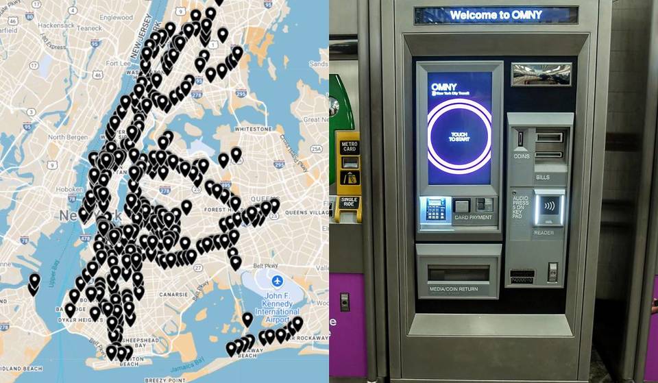 Cette carte montre toutes les stations de métro équipées de machines OMNY – Agissez avant que les MetroCards ne disparaissent