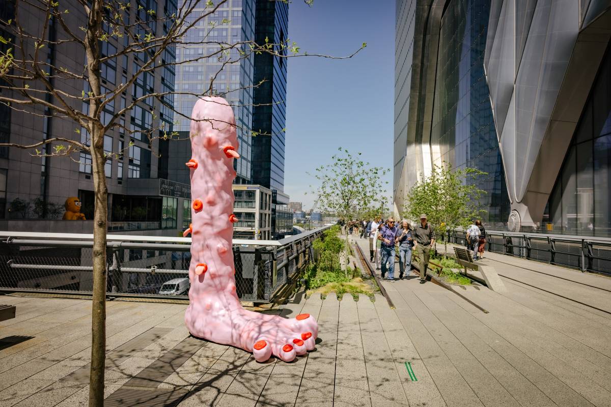 A 10 Foot Tall Tongue-Covered Pink Foot Is Now On The High Line
