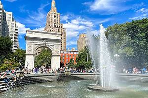 Washington Square Park is seen on a typical summer afternoon in New York City on July 30, 2022.