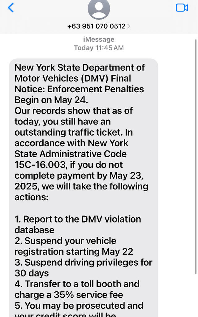 A New DMV Scam Text Is Hitting New Yorkers’ Phones—Here’s How To Spot