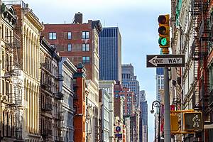 Intersection of Broadway and Spring Street in SOHO Manhattan, New York City