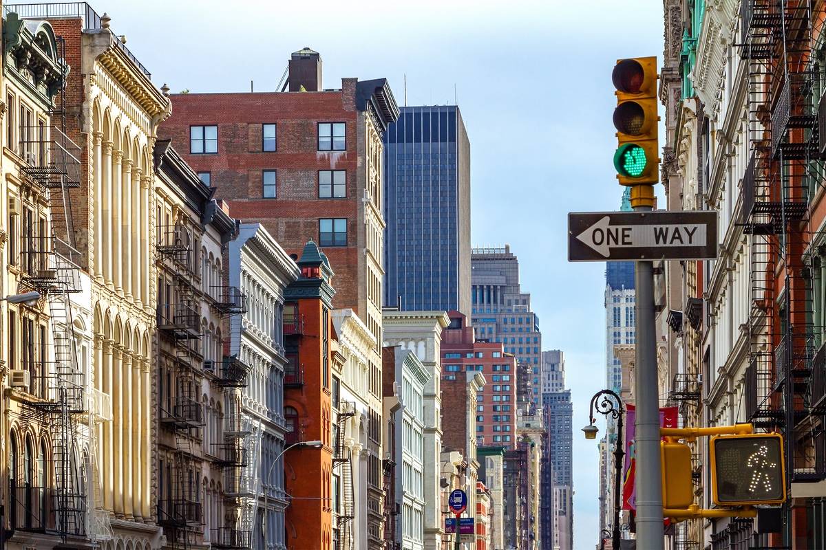 Intersection of Broadway and Spring Street in SOHO Manhattan, New York City