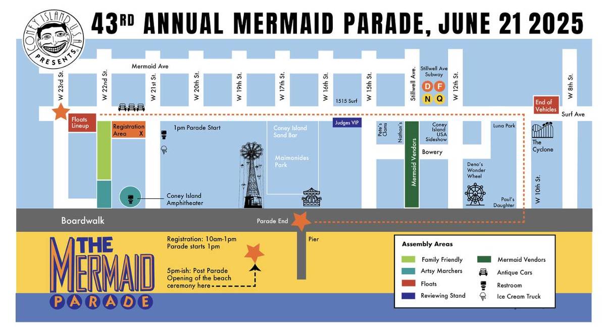 Mermaid Parade Route 2025