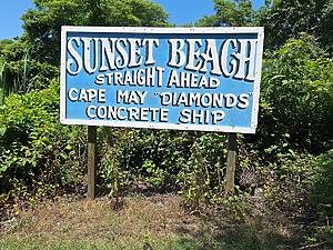 sunset beach new jersey, named the best beach in the U.S. for sunsets, diamonds sign
