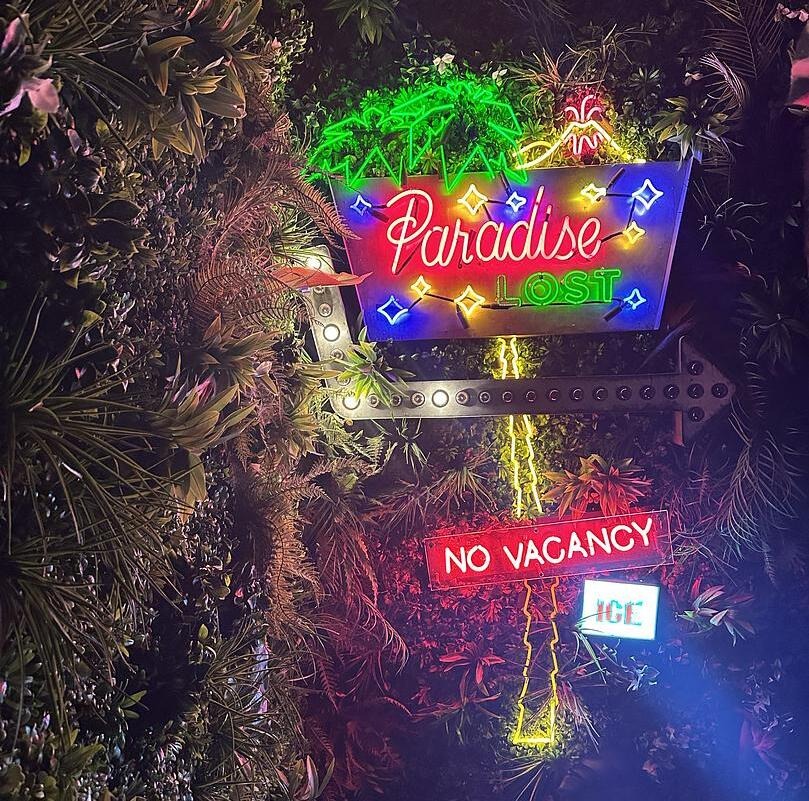 Neon sign at Paradise Lost bar in NYC.