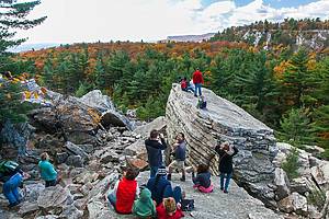 The forests and wilderness surrounding the luxurious Mohonk Mountain House Resort in New York's Hudson Valley.