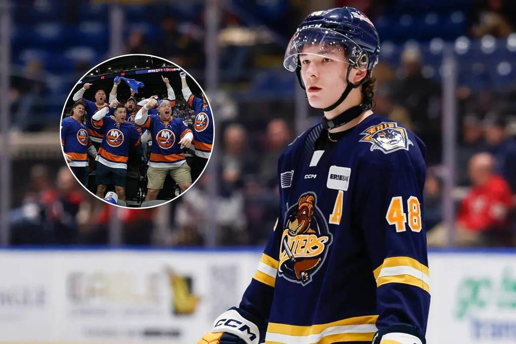 Afbeelding van Matthew Schaefer voordat hij bij de Islanders kwam op de NHL Draft van 2025