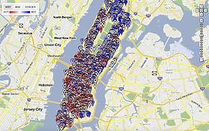 LooksMapping - interactive map allows users to toggle through hundreds of NYC restaurants to find which have the hottest diners