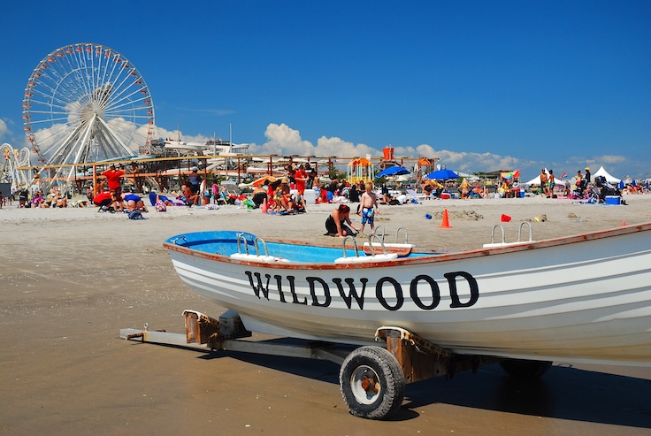 Wildwood, NJ, USA August 24 A sunny Summer's day brings crowds to the Jersey Shore, as seen in Wildwood, New Jersey