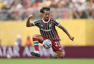 EAST RUTHERFORD, NEW JERSEY - JUNE 21: Guga #23 of Fluminense FC controls the ball during the FIFA Club World Cup 2025 group F match between Fluminense FC and Ulsan HD FC at MetLife Stadium on June 21, 2025 in East Rutherford, New Jersey. (Photo by Carl Recine - FIFA/FIFA via Getty Images)