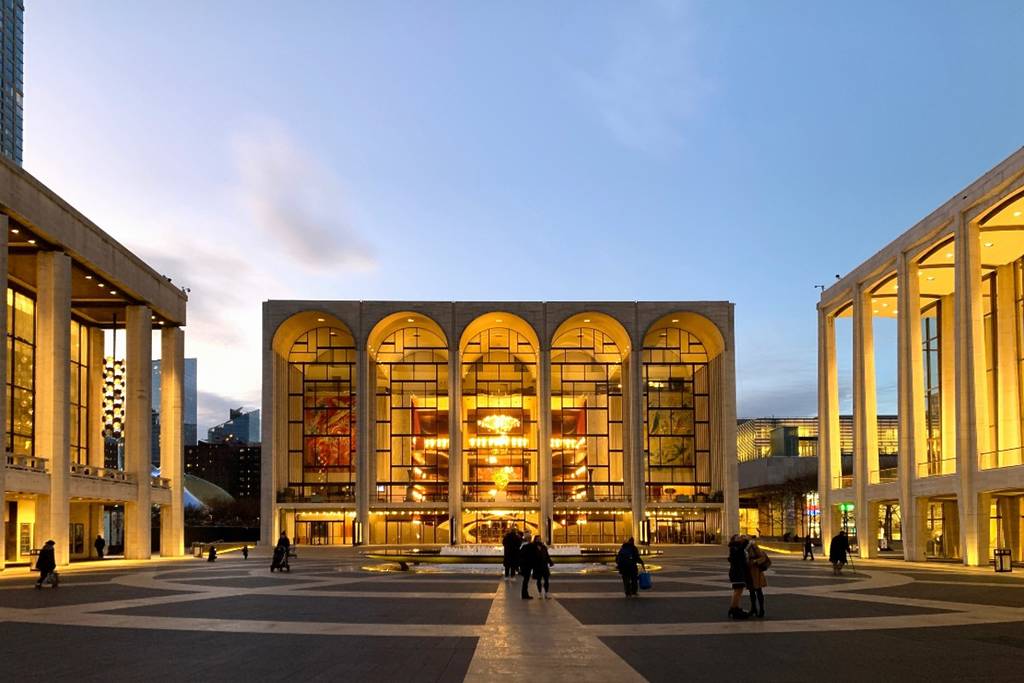 Exterior of Lincoln Center at night