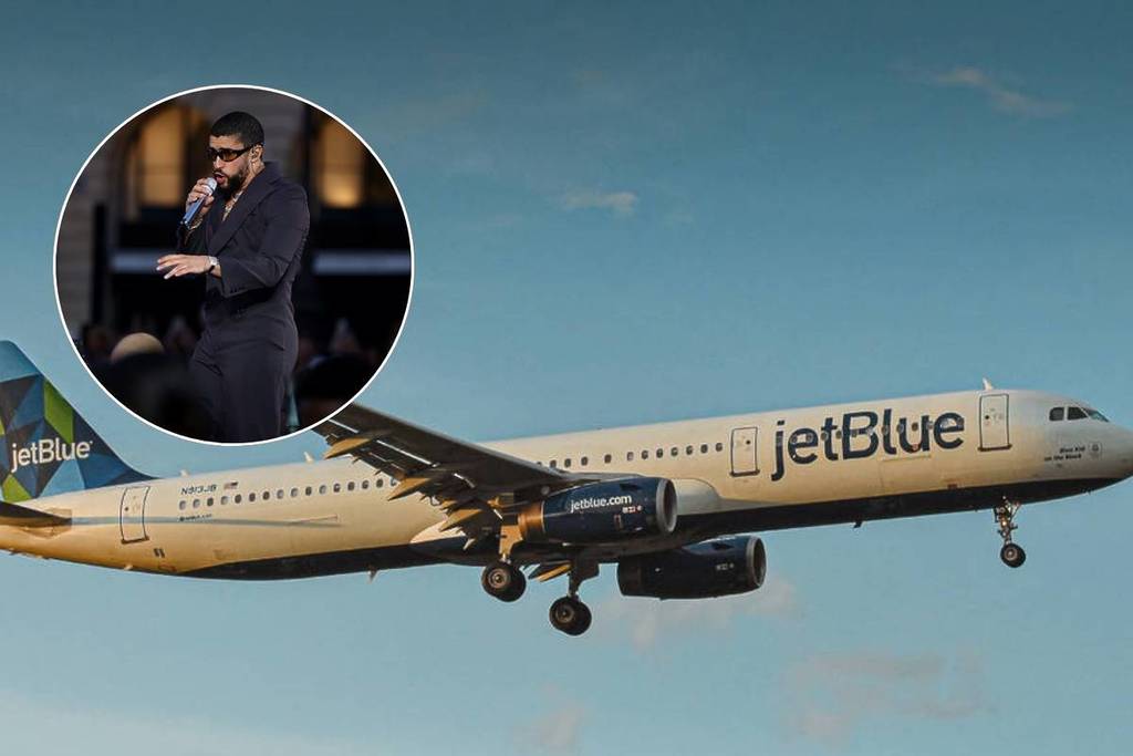 Avion JetBlue et Bad Bunny