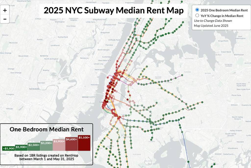 2025 nyc subway median rent map