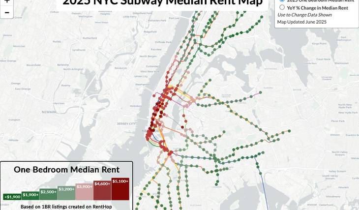 Los alquileres en Nueva York alcanzan un récord al aumentar en el 87% de las estaciones de metro.