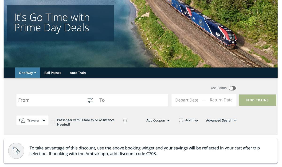 Amtrak's Amazon Prime Day deal