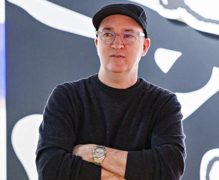 KAWS at the KAWS Director Reception at Crystal Bridges Museum of American Art on March 13, 2025 in Bentonville, Arkansas