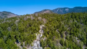 roaring brooks falls aerial view