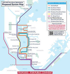 2025 NYC Ferry Route Optimization - Proposed System Map