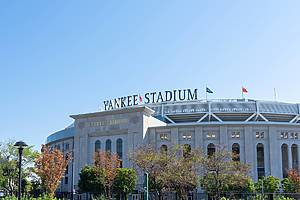 New York, NY, USA - August 19, 2022: Yankee Stadium is shown in New York, NY, USA on August 19, 2022. The current Yankee Stadium is a baseball stadium located in the Bronx, New York City.