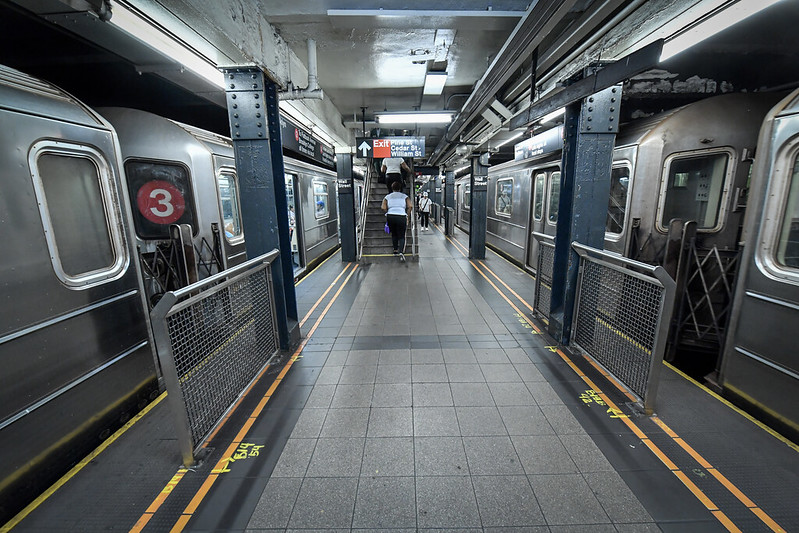 Platform barriers at Wall St on the 2/3 on Wednesday, Jul 9, 2025