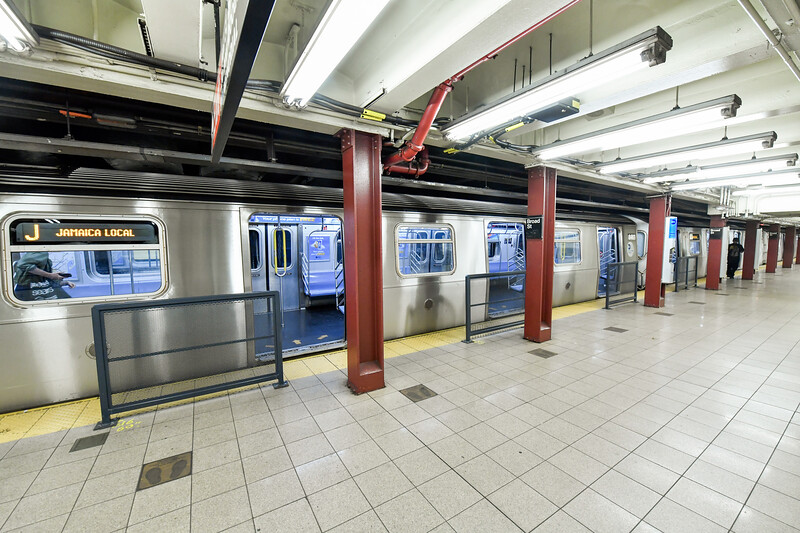 Platform barriers in NYC subway station