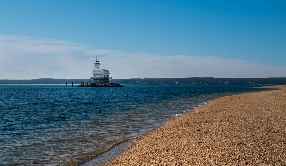 Dit afgelegen strand van Long Island is zojuist uitgeroepen tot een van Amerika’s beste stranden – bekend om zijn zeldzame uitzicht op het maritieme bos en de vuurtoren