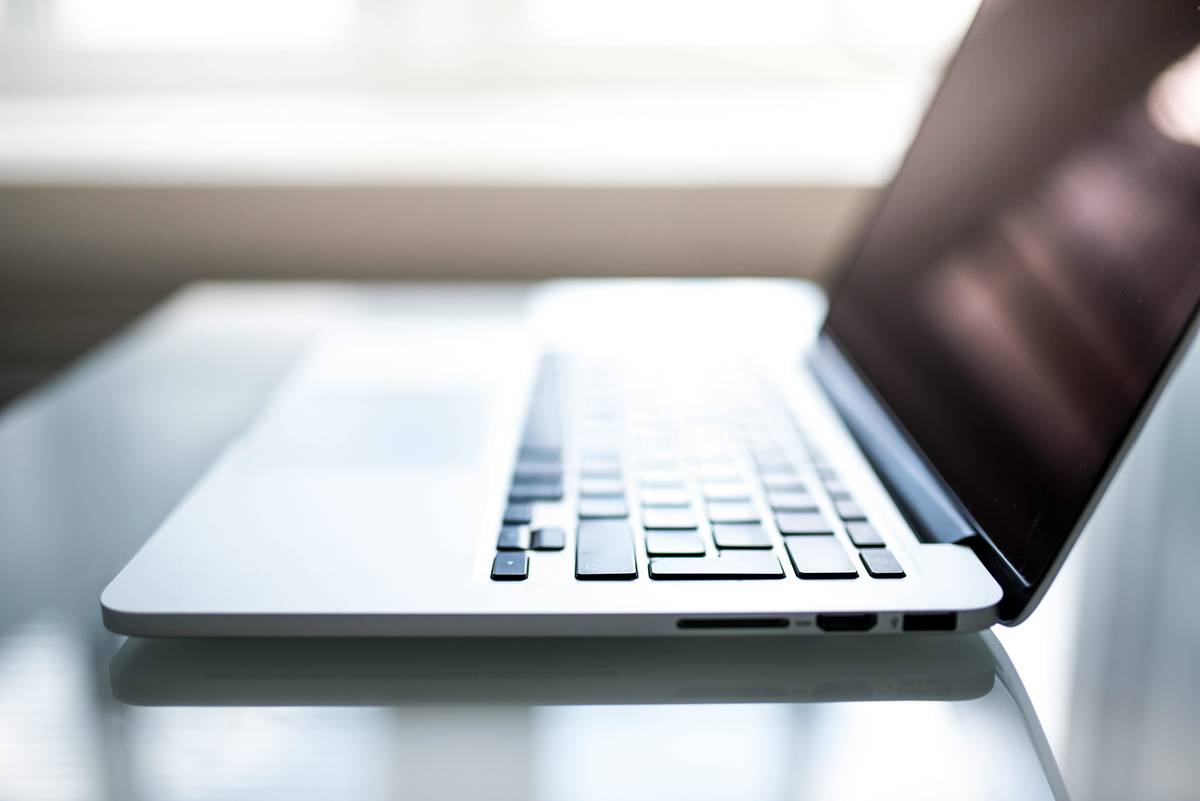 Laptop on a surface