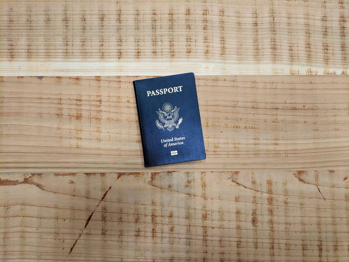 U.S. passport on a table