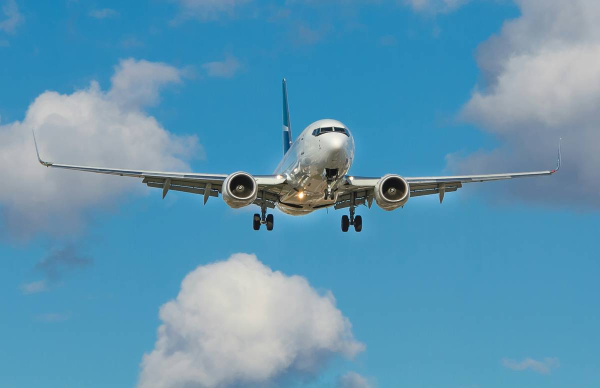 Airplane flying in the air